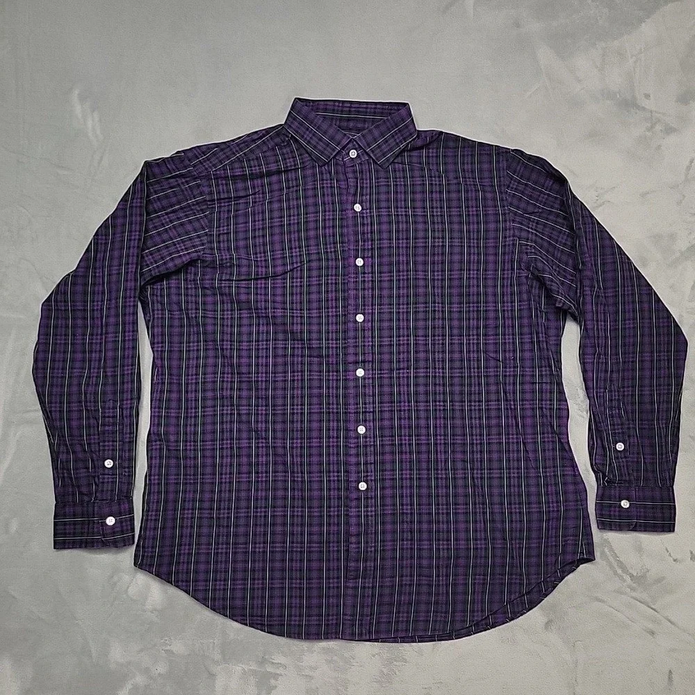 Polo Ralph Lauren Shirt Mens XL Purple Regent Classic Fit Plaid Button Down